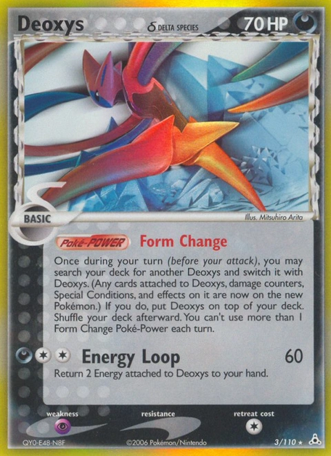 Deoxys δ Pokémon card from Holon Phantoms, number 3 (Holo print)