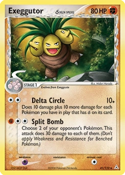 Exeggutor δ Pokémon card, number 41
