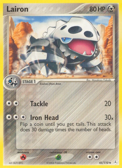 Lairon Pokémon card from Holon Phantoms, number 45 (Standard print)