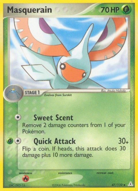 Masquerain Pokémon card from Holon Phantoms, number 47 (Standard print)