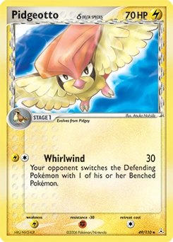 Pidgeotto δ Pokémon card, number 49