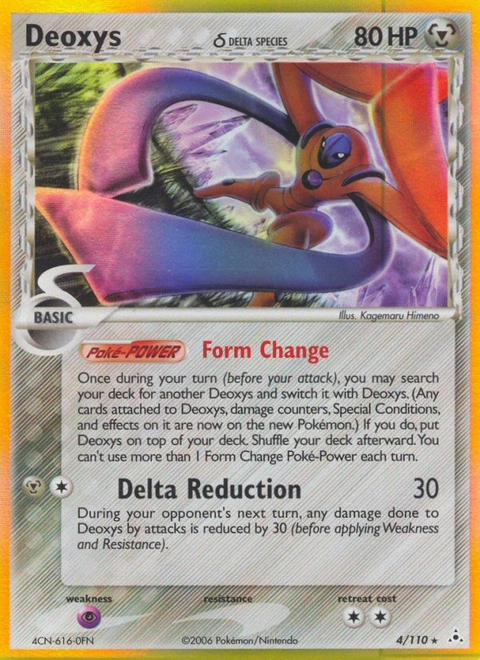 Deoxys δ Pokémon card from Holon Phantoms, number 4 (Holo print)