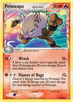 Primeape δ Pokémon card, number 50