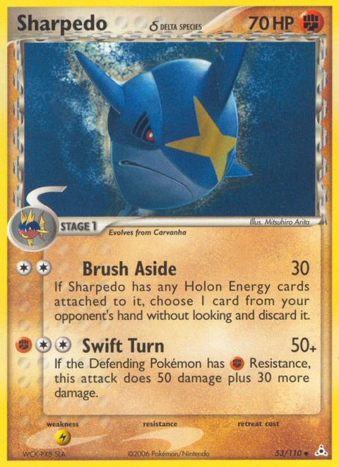 Sharpedo δ Pokémon card from Holon Phantoms, number 53 (Standard print)