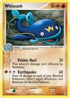 Whiscash Pokémon card, number 55