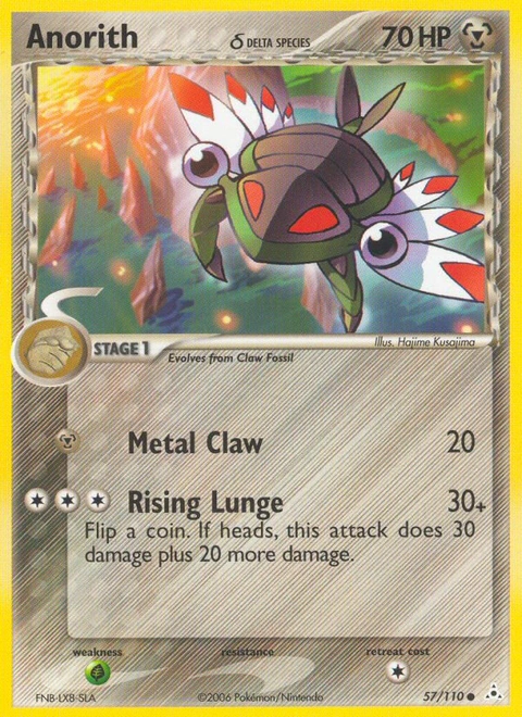 Anorith δ Pokémon card from Holon Phantoms, number 57 (Standard print)