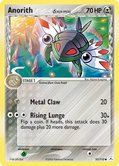 Anorith δ Pokémon card, number 57