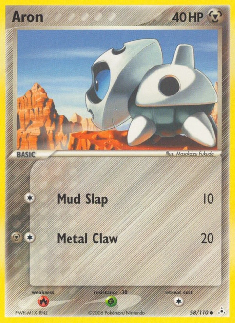 Aron Pokémon card from Holon Phantoms, number 58 (Standard print)