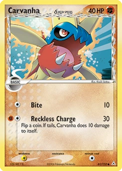 Carvanha δ Pokémon card, number 61