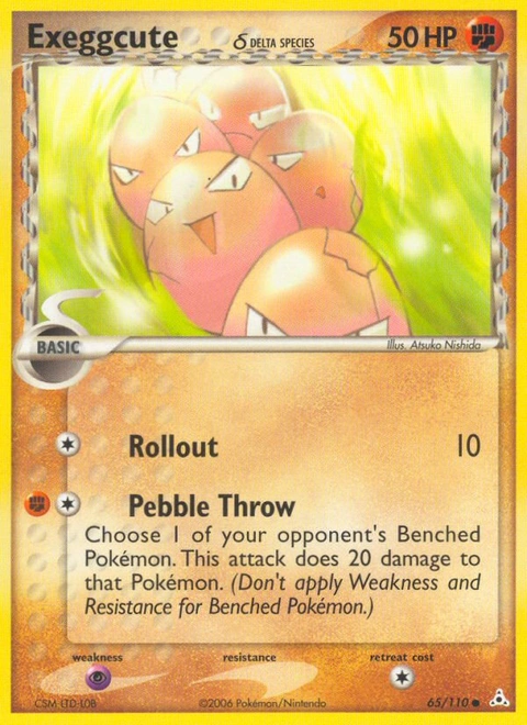 Exeggcute δ Pokémon card from Holon Phantoms, number 65 (Standard print)
