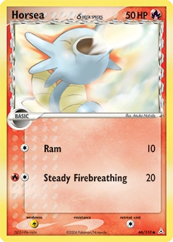 Horsea δ Pokémon card, number 66