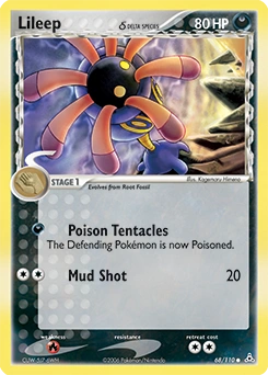 Lileep δ Pokémon card, number 68