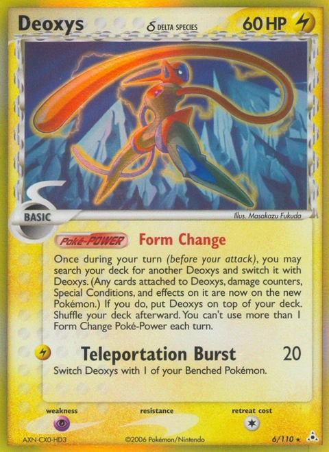 Deoxys δ Pokémon card from Holon Phantoms, number 6 (Holo print)