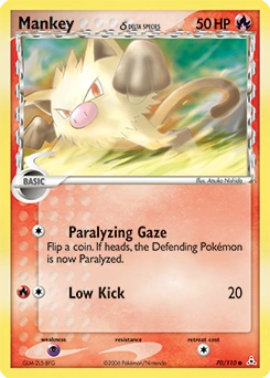 Mankey δ Pokémon card, number 70