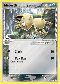 Meowth δ Pokémon card, number 71