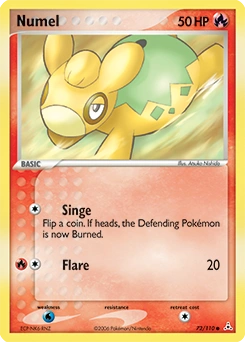 Numel Pokémon card, number 72
