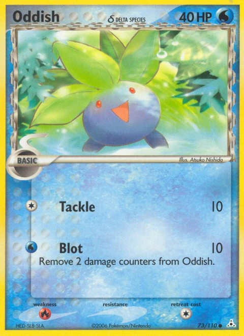 Oddish δ Pokémon card from Holon Phantoms, number 73 (Standard print)
