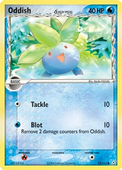 Oddish δ Pokémon card, number 73
