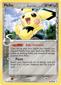 Pichu δ Pokémon card, number 76