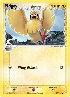 Pidgey δ Pokémon card, number 77