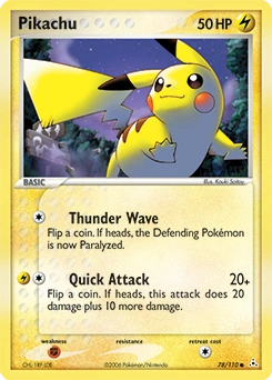 Pikachu Pokémon card, number 78