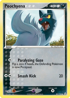 Poochyena Pokémon card, number 80