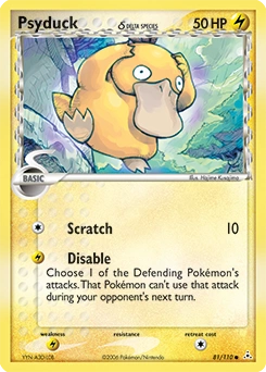 Psyduck δ Pokémon card, number 81