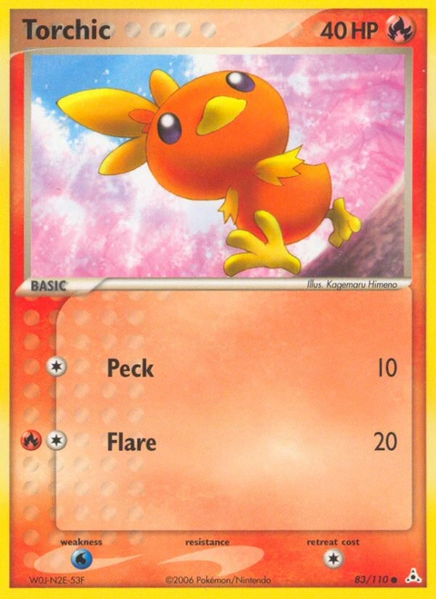 Torchic Pokémon card from Holon Phantoms, number 83 (Standard print)