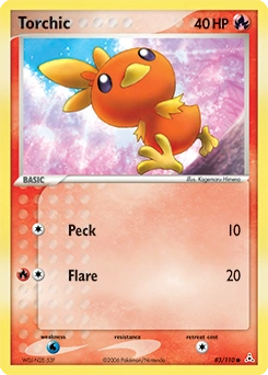 Torchic Pokémon card, number 83