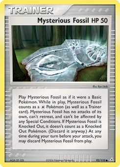 Mysterious Fossil Pokémon card, number 92