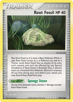 Root Fossil Pokémon card, number 93