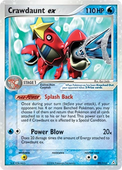 Crawdaunt ex Pokémon card, number 99