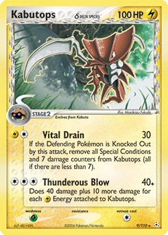 Kabutops δ Pokémon card, number 9