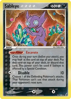 Sableye Pokémon card, number 10