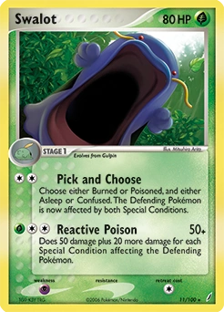 Swalot Pokémon card, number 11