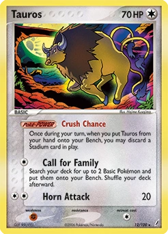 Tauros Pokémon card, number 12