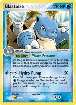 Blastoise Pokémon card, number 14