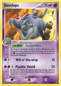 Dusclops Pokémon card, number 17
