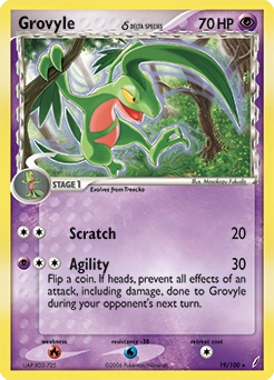 Grovyle δ Pokémon card, number 19