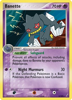 Banette Pokémon card, number 1