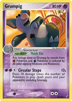 Grumpig Pokémon card, number 20