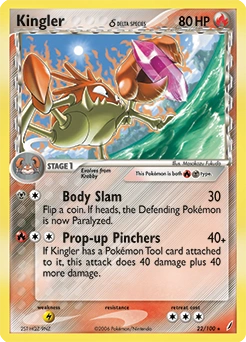 Kingler δ Pokémon card, number 22