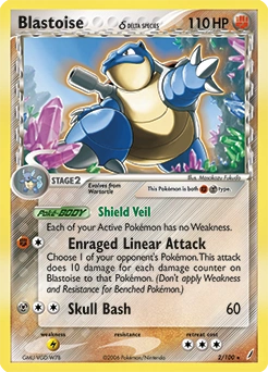 Blastoise δ Pokémon card, number 2