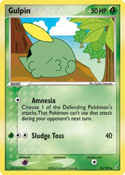 Gulpin Pokémon card, number 33