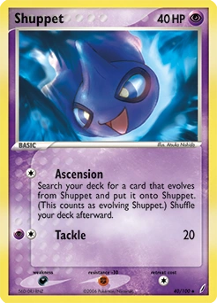 Shuppet Pokémon card, number 40
