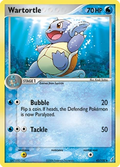 Wartortle Pokémon card, number 42