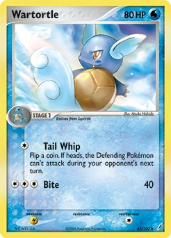 Wartortle Pokémon card, number 43