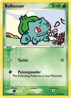 Bulbasaur Pokémon card, number 45