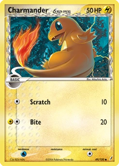 Charmander δ Pokémon card, number 49