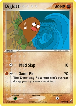 Diglett Pokémon card, number 50